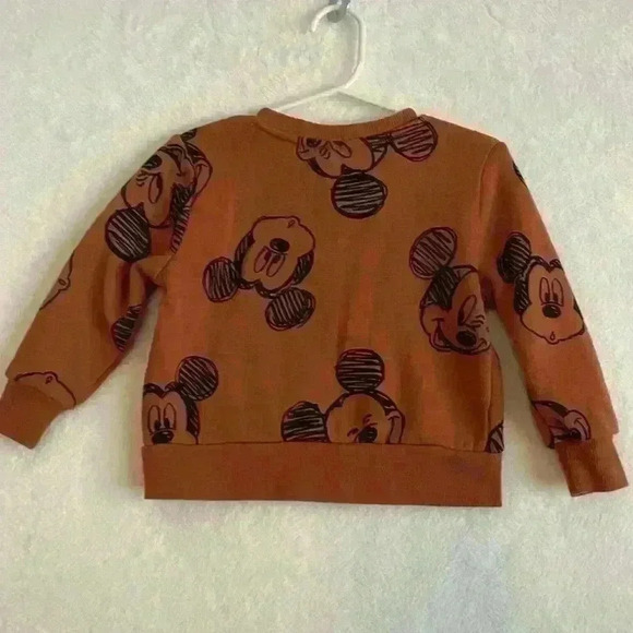 Disney Mickey Mouse Toddler Boys' Brown Pullover Sweatshirt Size 18 Months - Picture 2 of 4